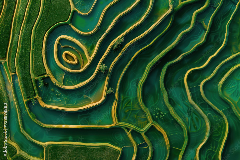 Surreal labyrinth like landscape inspired by the rice fields in Vietnam ...