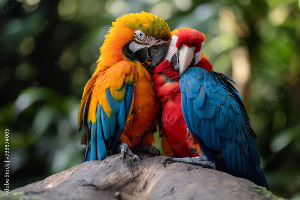 Sweet Parrots Amidst the Beauty of Nature