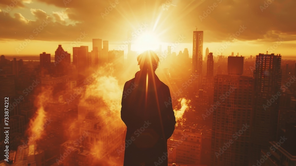 Fototapeta premium Dramatic Flare: Embracing the Magic of Light