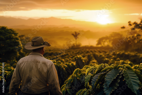 Man Cultivating Coffee in the Fields © Bojan