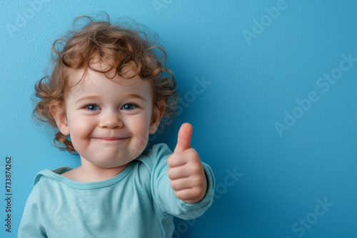 Young Boy Showing Thumbs Up