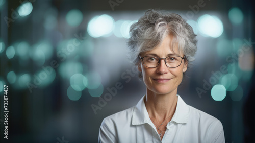 Person. Portrait of Bioengineer on a blurred background in the laboratory