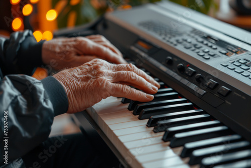 Senior Man's Skillful Piano Serenade