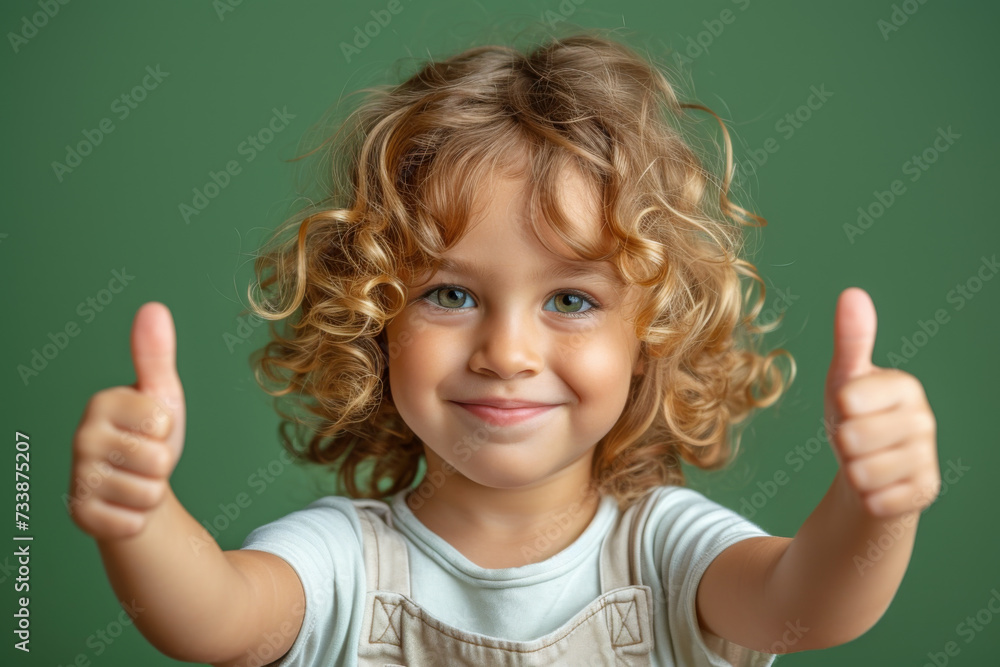 Smiling Toddler Giving Thumbs Up Gesture Smiling Toddler Giving Thumbs Up Gesture