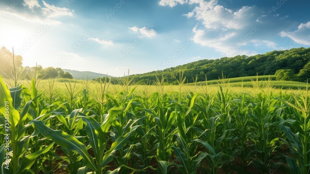 crop corn in field crop corn in field
