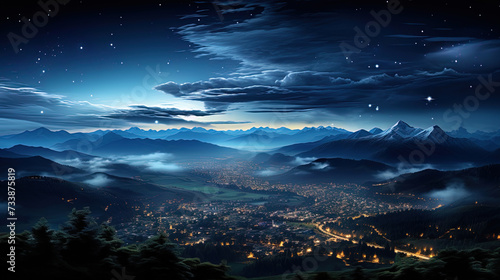 View of a star cloud flickering like a distant city from light