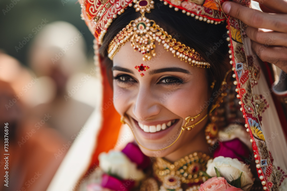 Traditional Indian Bride at Wedding Ceremony