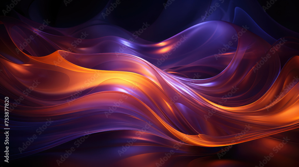 Energy Flow Background, neon glow, light waves, photo wallpaper, abstraction, generative AI