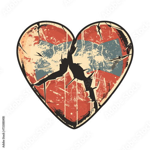 Vector illustration of a broken heart.