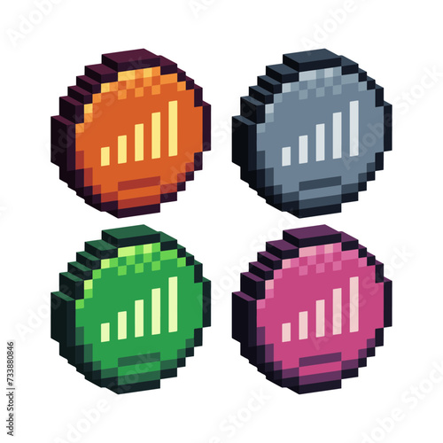 Isometric Pixel art 3d of Wifi network icon for items asset. Internet connection icon on pixel bits style.8-bits perfect for game asset,design asset element,app,website, Vector illustration.