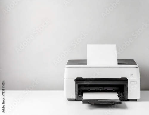 Printer on white background. office equipment.