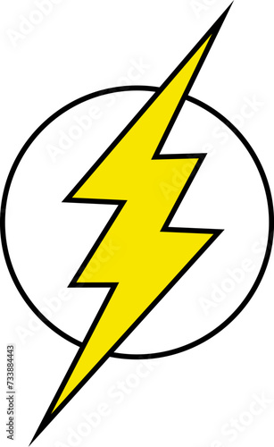 Flash lightning bolt icon. Electric power symbol. Power energy sign. High voltage warning sign, symbol. Caution electric shock. Vector illustration
