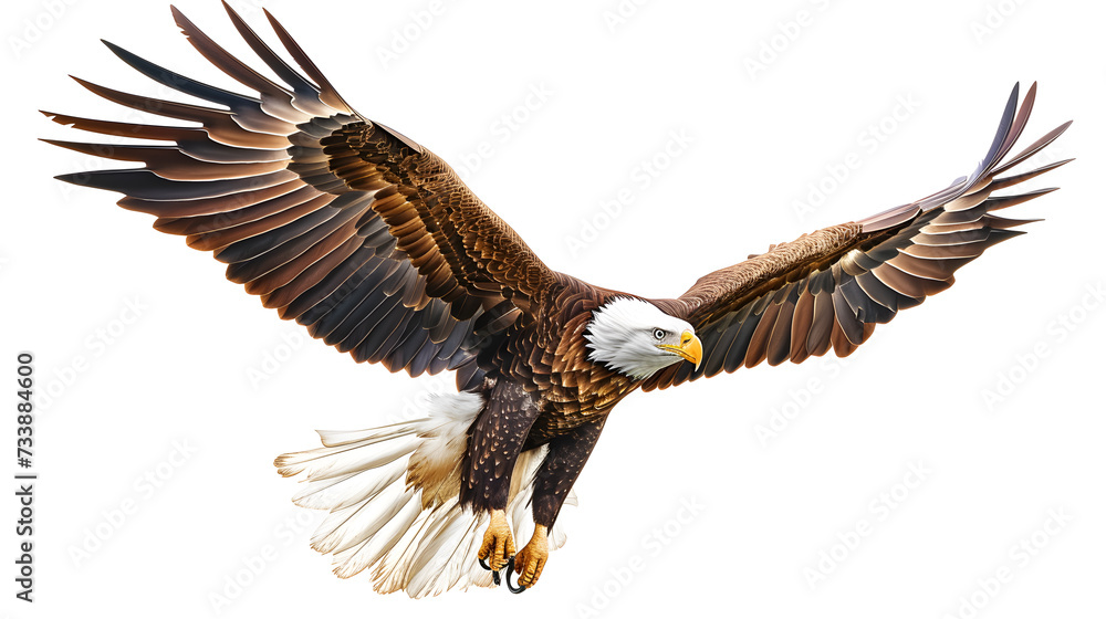 Obraz premium Flying eagle isolated on white background