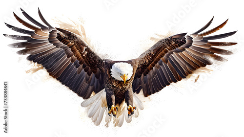 Flying eagle isolated on white background © Oksana