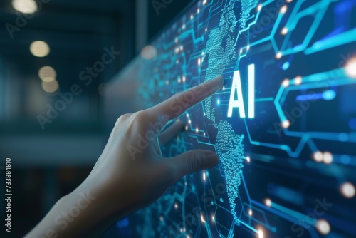 「AI」の文字が入ったグラフィック（テクノロジー・生成AI・人工知能・機械学習） photo