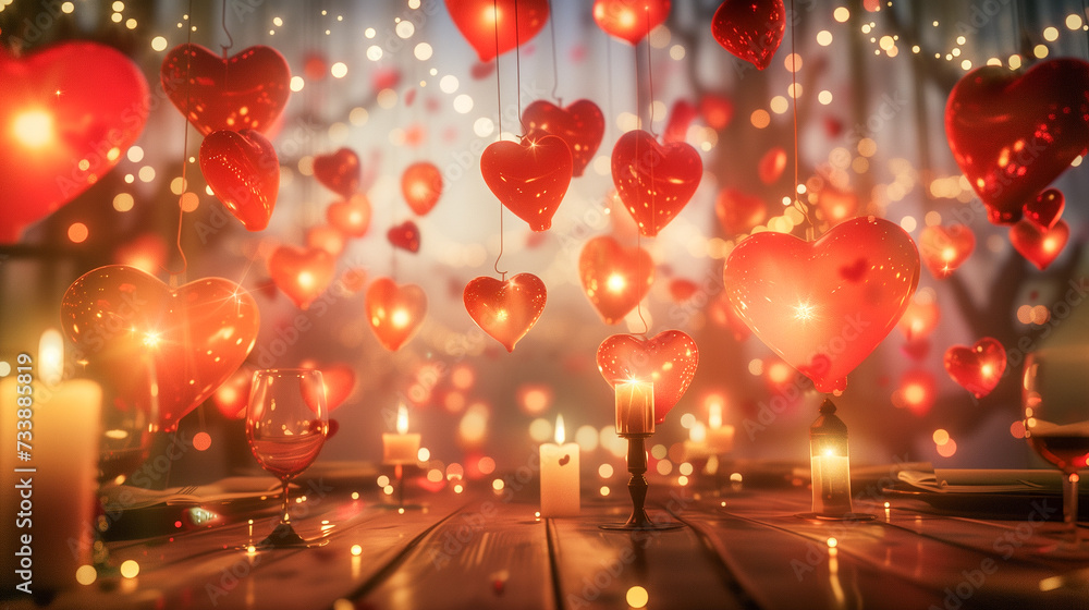 A heart-shaped light with a soft and cute light. Image of Valentine's Day and White Day. A heart-shaped light with a soft and cute light. Image of Valentine's Day and White Day.