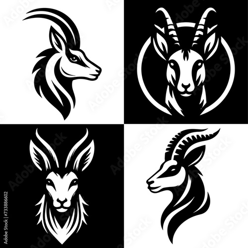 A Simple chamois, Logo, Icon, Head, vector design