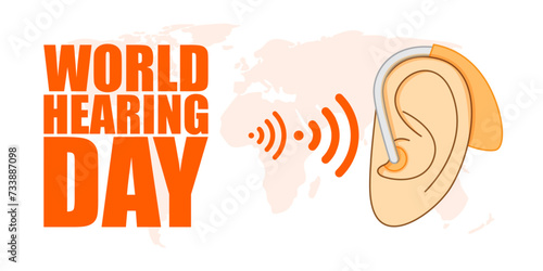 Vector illustration of World Hearing Day social media feed template