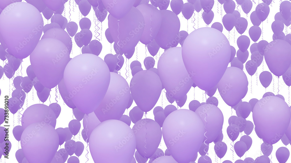 Purple balloons background. 3d render