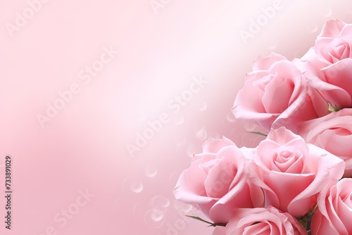 Blurred background with pink roses is very nice  for backgrounds  congratulations  invitations  words of love etc.