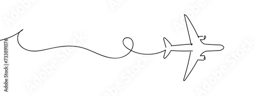 airplane line art style vector with transparent background.
