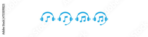 Headphone music icon. Earphone music icon, vector illustration