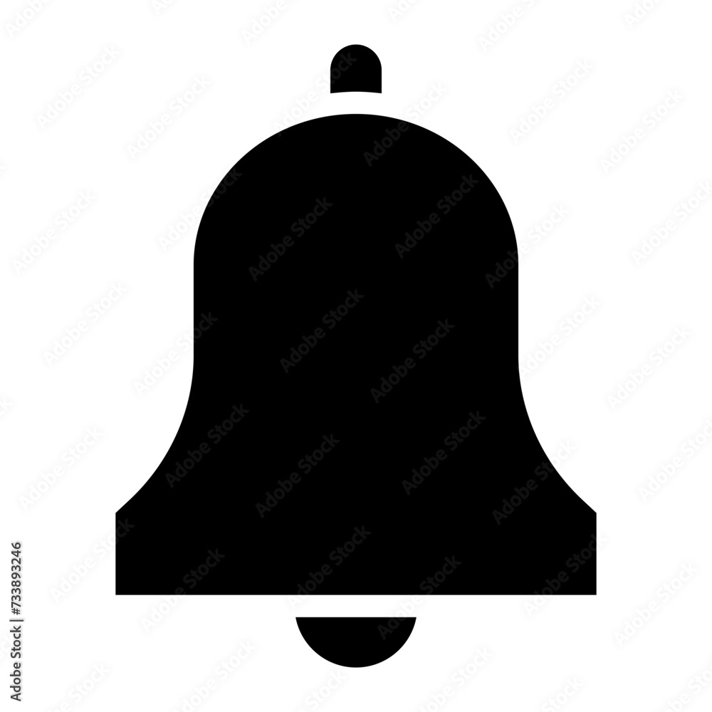 Notification bell icon. Alarm symbol. Incoming inbox message. Ringing bells. Alarm clock and smartphone application alert.