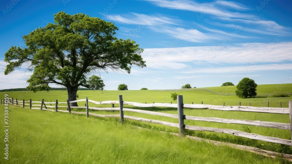 rural white farm fence