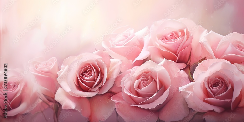 Blurred background with pink roses is very nice, for backgrounds, congratulations, invitations, words of love etc. Blurred background with pink roses is very nice, for backgrounds, congratulations, invitations, words of love etc.
