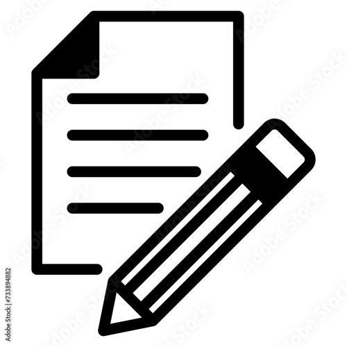 Document with pen, form icon