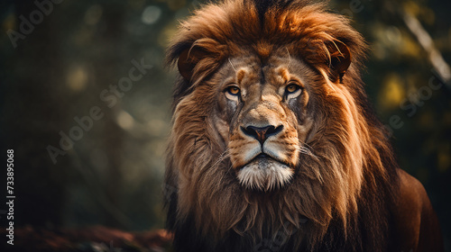 Close up of a lion in 16:9 