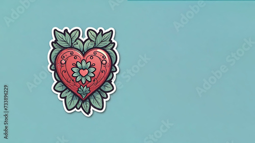 Sticker style heart drawing