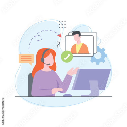 Grab this beautifully designed icon of customer care center, online customer support