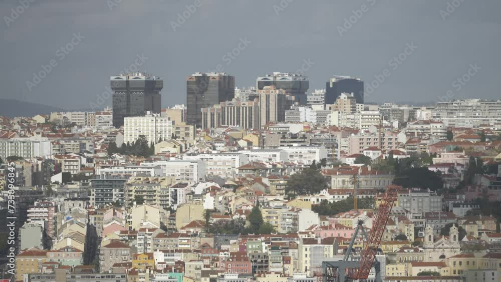City view, Lisbon, Portugal, 4k
