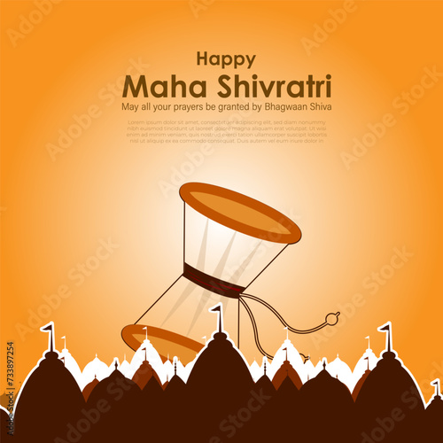 Vector illustration of Happy Maha Shivratri social media feed template