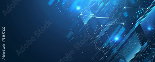 Abstract technology background blue cover, ai technology