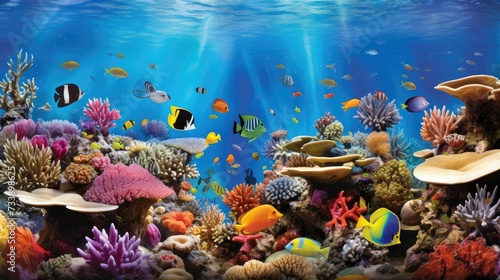 underwater colorful coral reef