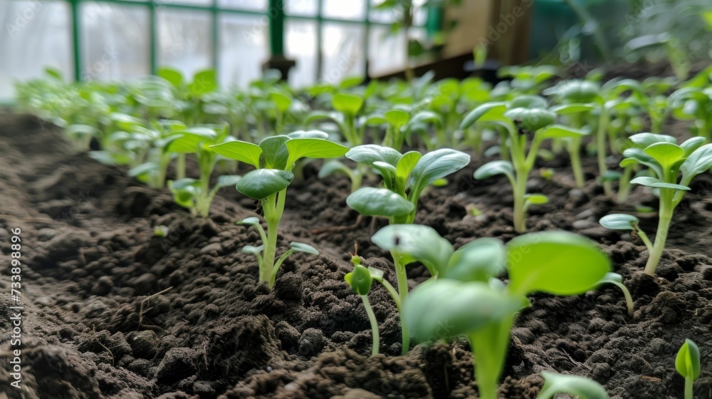 New sprouts emerging from rich soil, bathed in the Grow Your Own color theme New sprouts emerging from rich soil, bathed in the Grow Your Own color theme