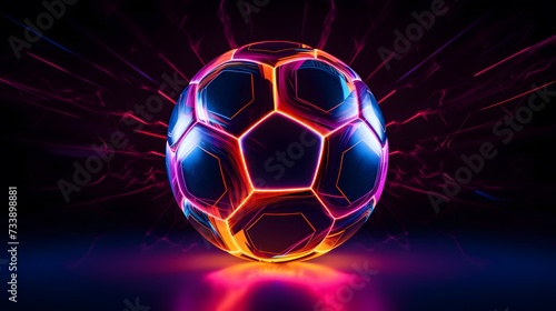 Panoramic neon soccer ball.  © Ziyan Yang