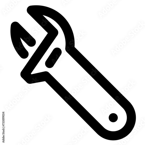 adjustable spanner vector outline icon