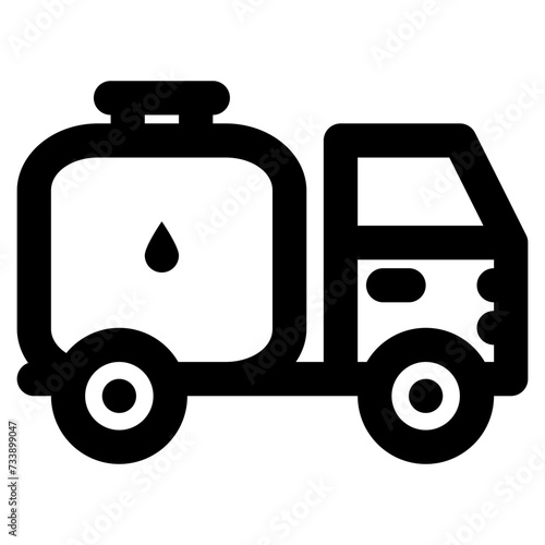 fuel truck vector outline icon