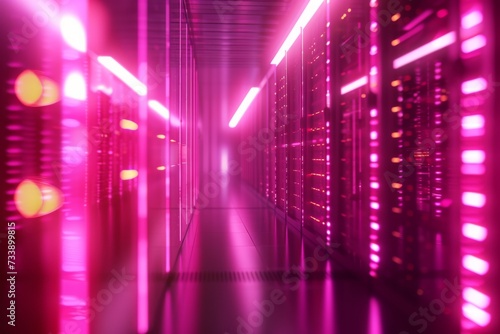The first image in a series of images of modern data centers.