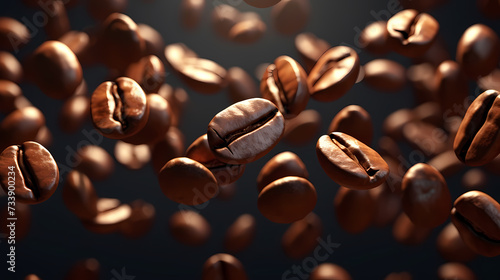 Coffee top view commercial photography, top down view with space for text