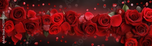 Red roses. Bouquet of red roses. Valentine s day  wedding day background. Valentine s and wedding greetings