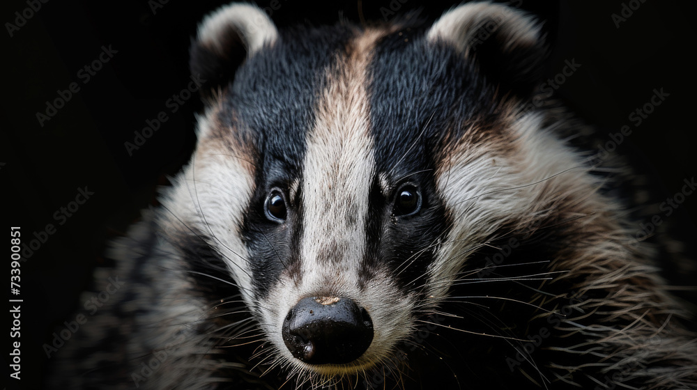 A Badger portrait, wildlife photography
