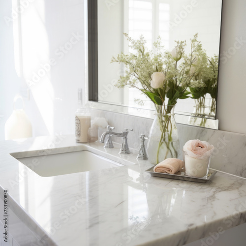 Elegant Bathroom Interior with Mirror