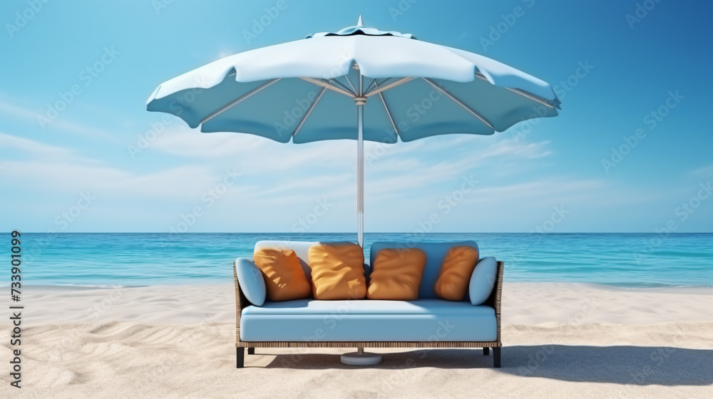 Sofa and umbrella