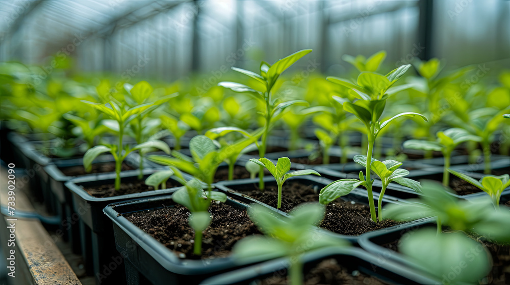 growing plant in the greenhouse growing plant in the greenhouse