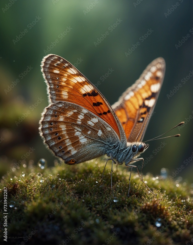 Fototapeta premium butterfly on a leaf