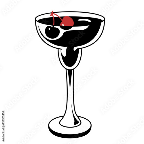 Cocktails stickers. Cocktails alcoholic  old fashioned,  martini, sidecar glass hand drawn engraving vector illustration vintage style. Isolated black and white vintage style drinks. 